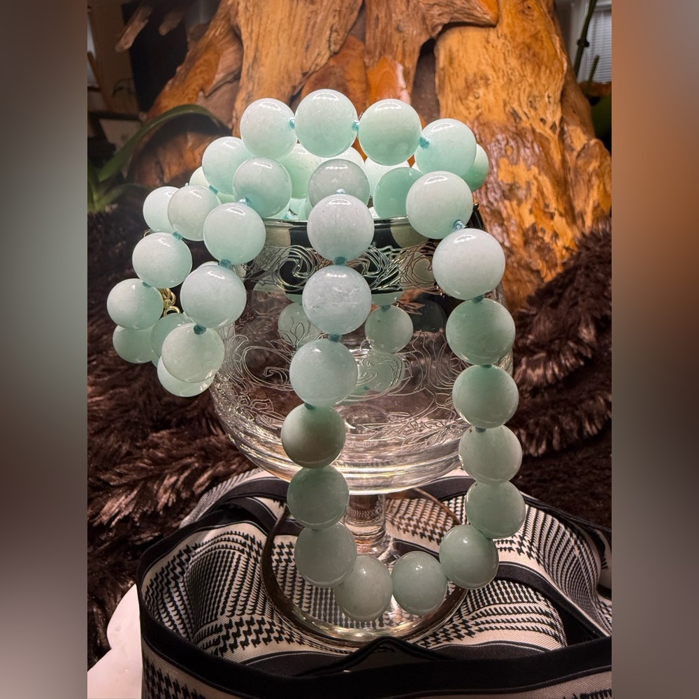 Mint Green Jade Knotted Gemstone Necklace